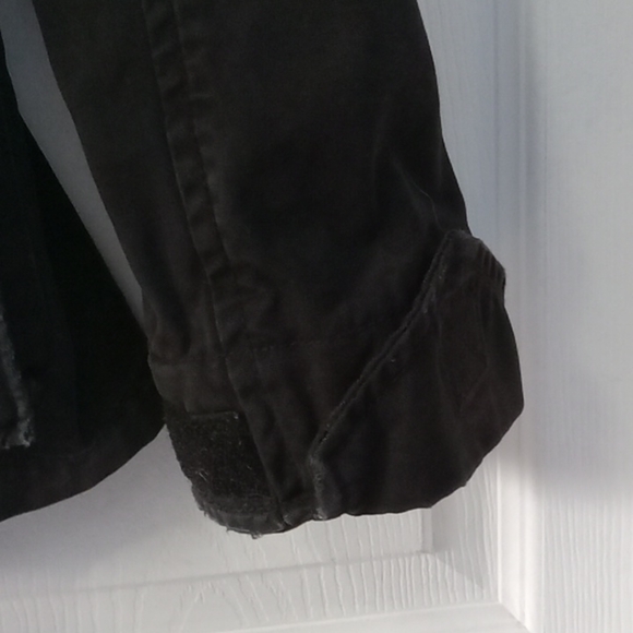 Womens TNA Military Jacket Size Small Cotton Army Cargo Coat Black Retro - Picture 5 of 16